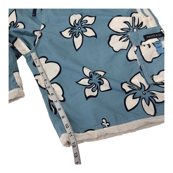 Pacific & Co. Blue Hibiscus Floral Mens Swim Trunks XXXXL Polyester - Picture 11 of 14